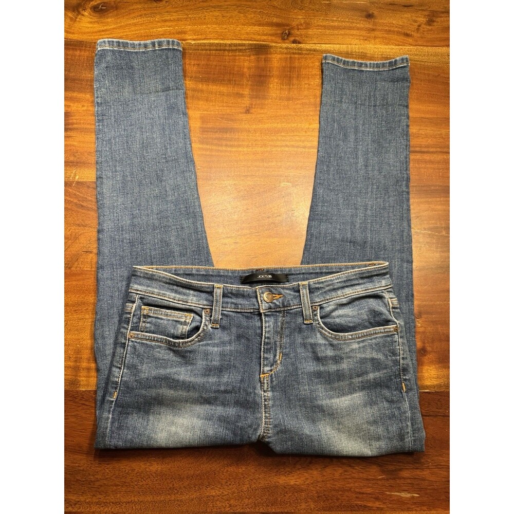 Joe's Jeans Leslie Size 29 Medium Wash Mid Rise Stretch Skinny Straight Denim